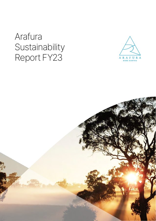 Cover of Arafura Sustainability Report FY23